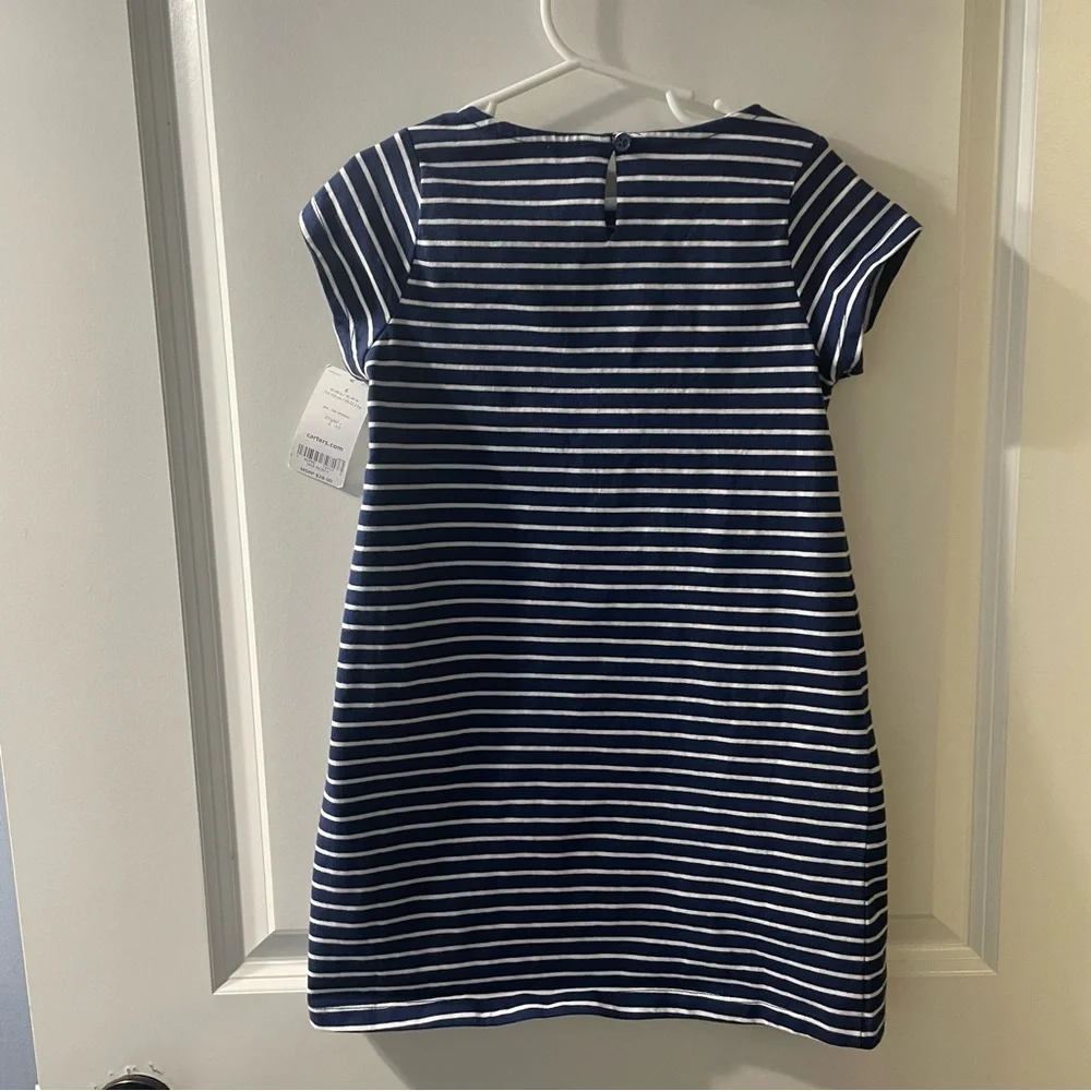 Carter's Navy and White Striped Kids Dress